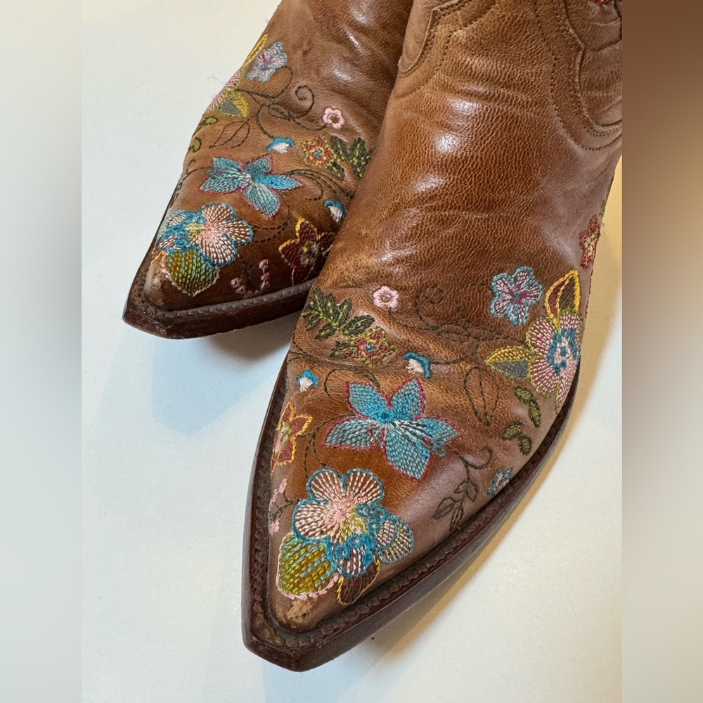 Old Gringo Eden Floral Embroidered Brown Cowboy Boots Size 7 - Picture 8 of 15